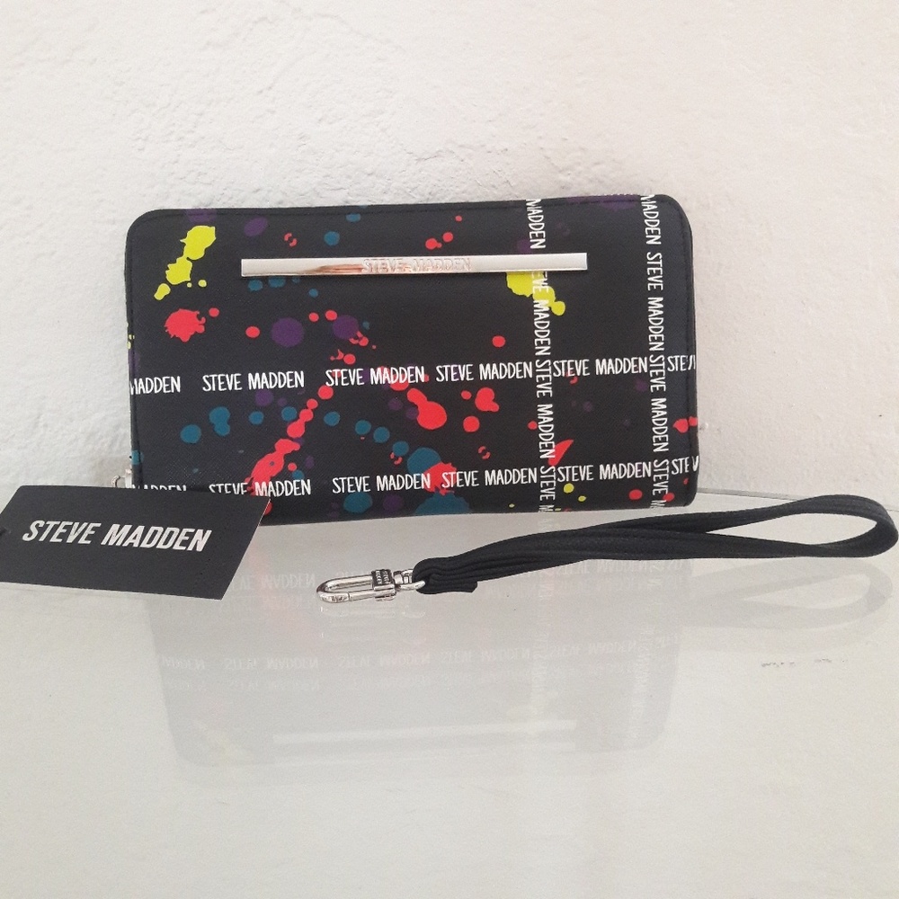 NWT STEVE MADDEN WALLET WRISTLET ZIP AROUND CASE - Picture 3 of 6
